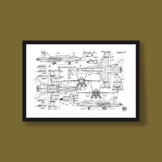 Nome do produtoPoster McDonnell Douglas FA18 Hornet - Blueprint