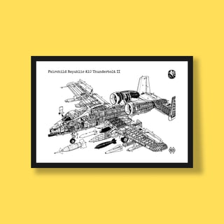 Nome do produtoPoster Fairchild Republic A-10 Thunderbolt II - Blueprint