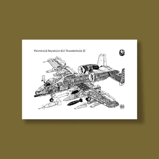 Nome do produtoPoster Fairchild Republic A-10 Thunderbolt II - Blueprint