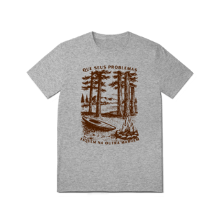 Nome do produtoCamiseta Que seus problemas fiquem na outra margem