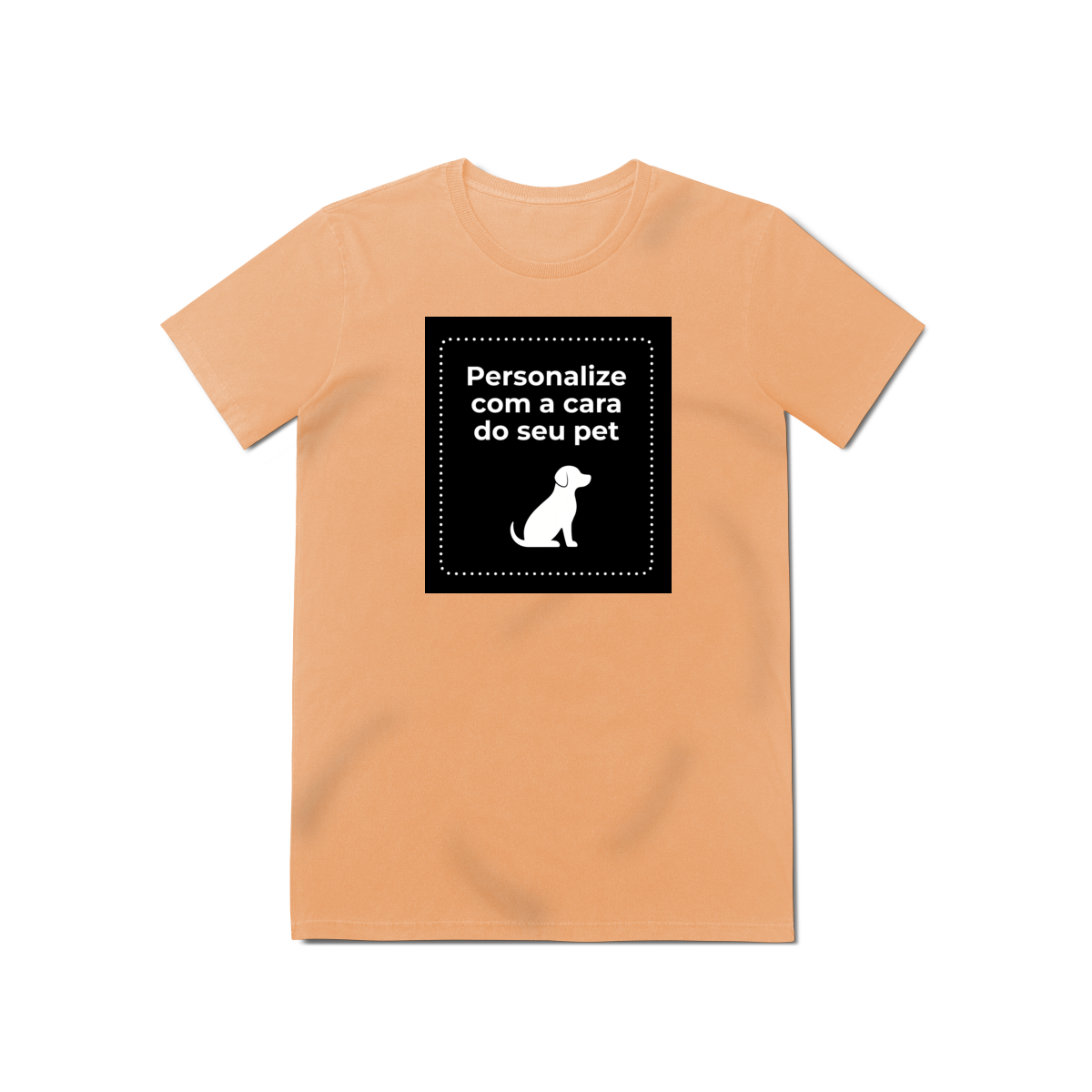 Camiseta Baby Long Estonada Personalizada — O Seu Pet na Estampa