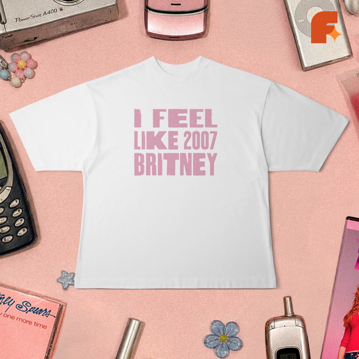 Camiseta Oversized I Feel Like 2007 Britney