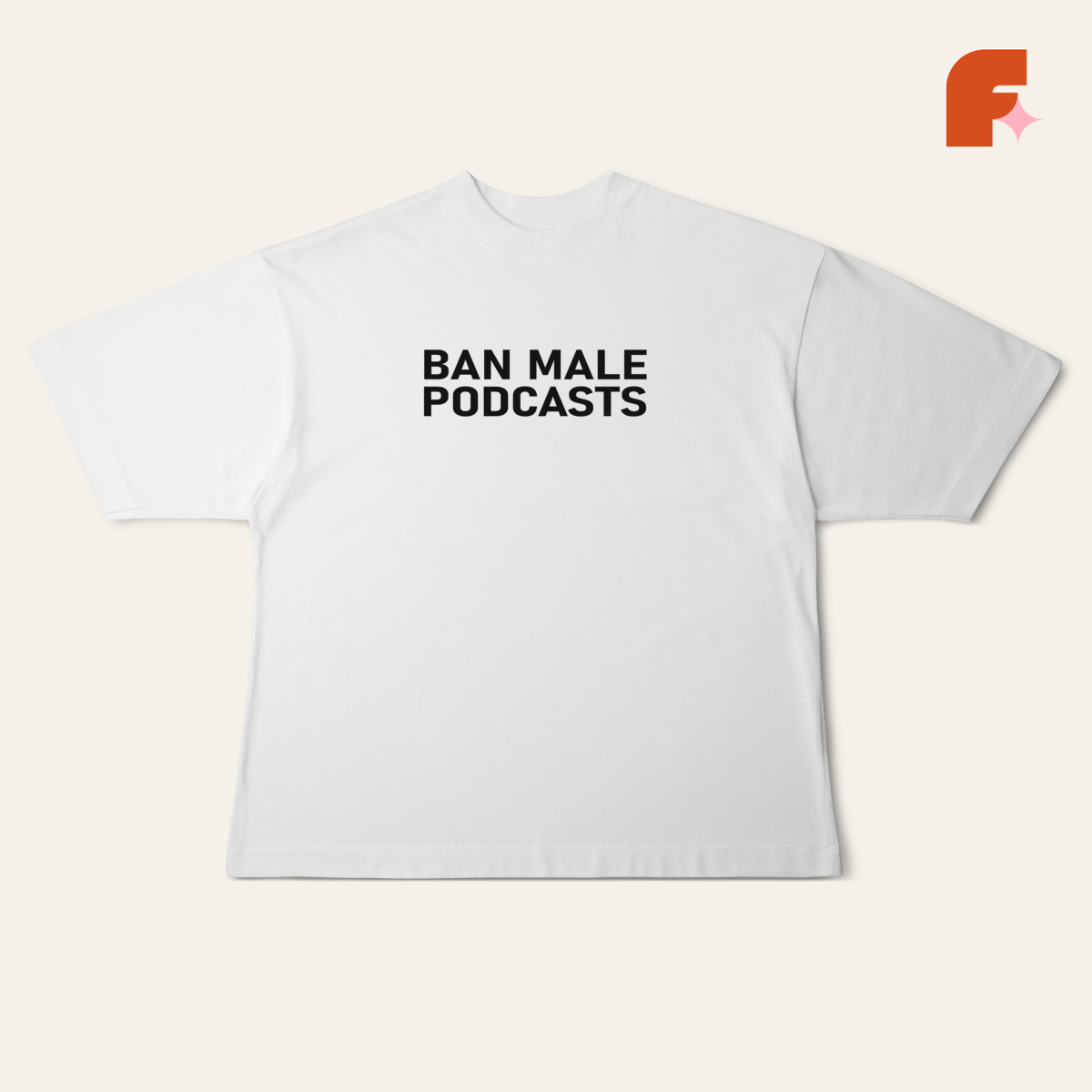 Camiseta Oversized Ban Male Podcasts
