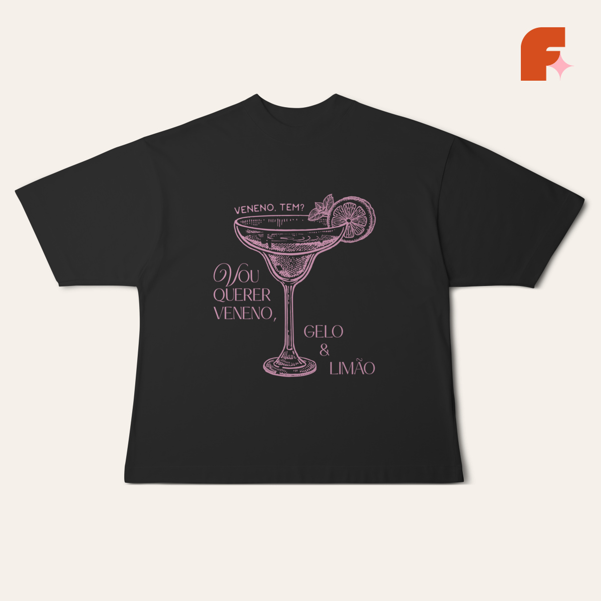 Camiseta Oversized Veneno, Gelo e Limão