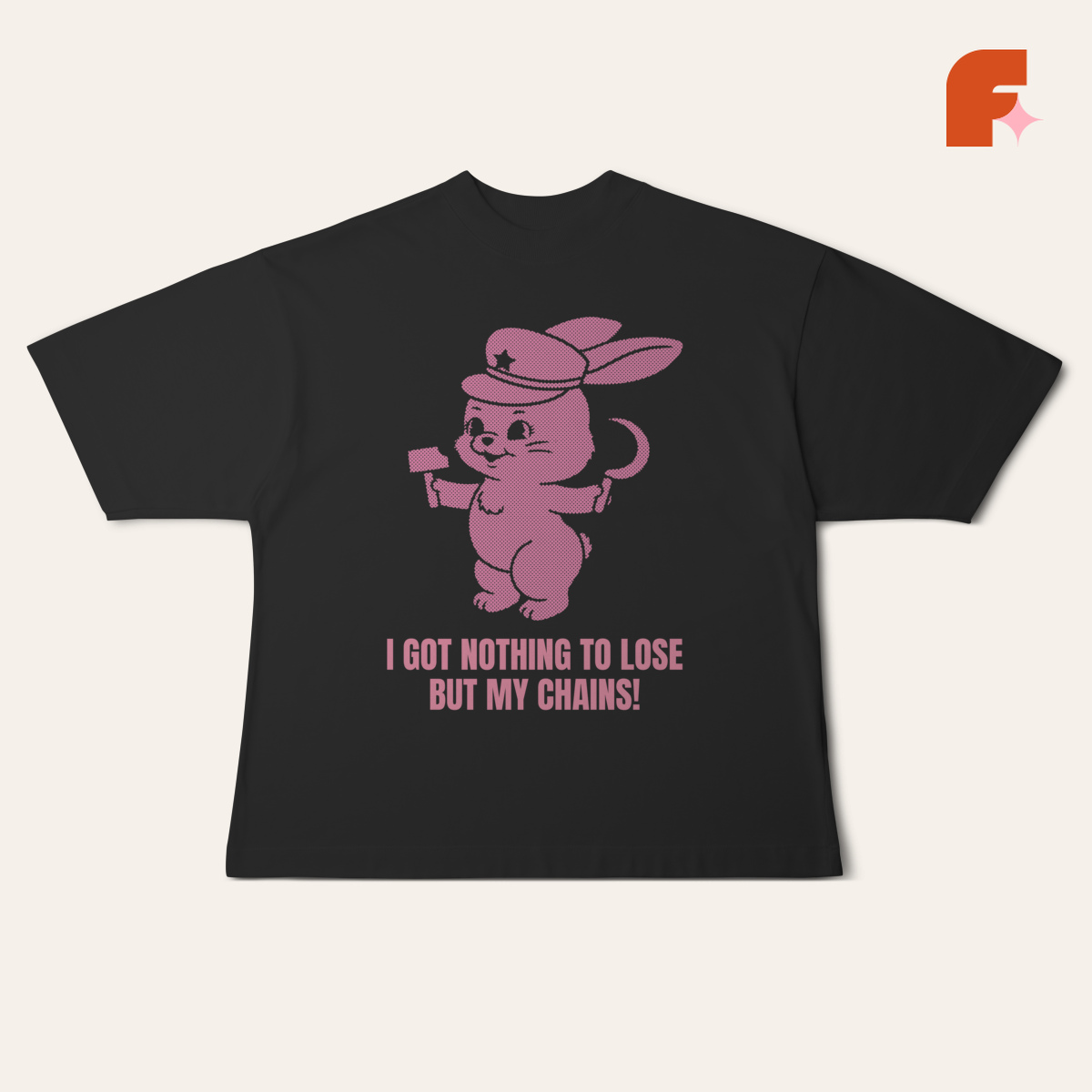 Camiseta Oversized Commie Bunny