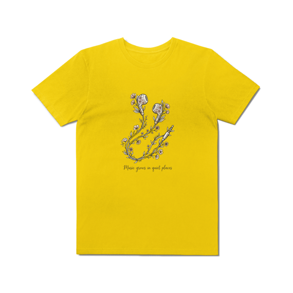 T-shirt Music Grows in Quiet Place
