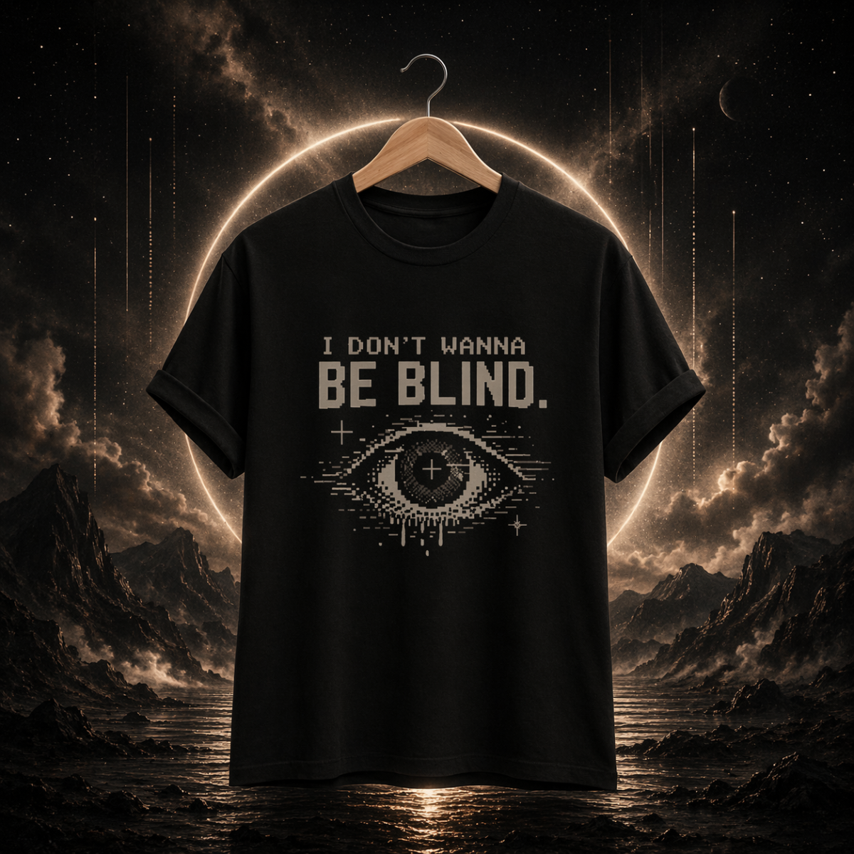 Nome do produto: [BÁSICA] CAMISETA “I DON’T WANNA BE BLIND”