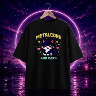 Nome do produto [OVERSIZED] CAMISETA METALCORE AND CATS