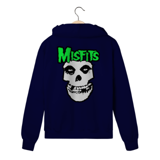Nome do produto Moletom Com Zíper Premium Misfits - Coleção Punk