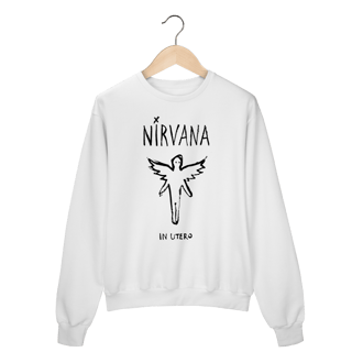 Nome do produto Moletom Fechado Premium Nirvana - In Utero - Coleção Rock