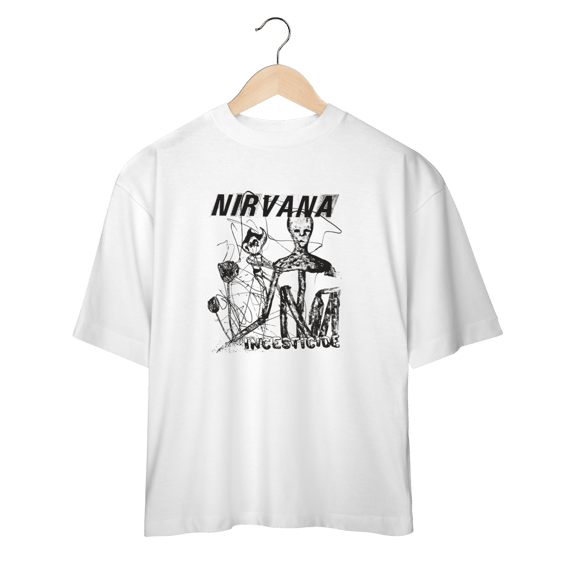Camiseta Oversized Nirvana - Incesticide - Coleção Rock