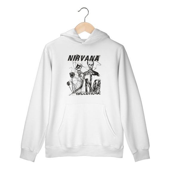 Moletom Canguru Premium Nirvana - Incesticide - Coleção Rock