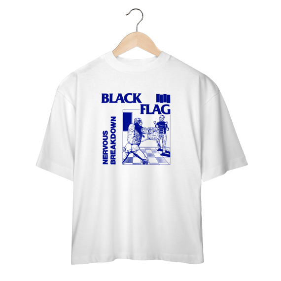 Camiseta Oversized Black Flag - Nervous Breakdown - Coleção Punk/ Hardcore