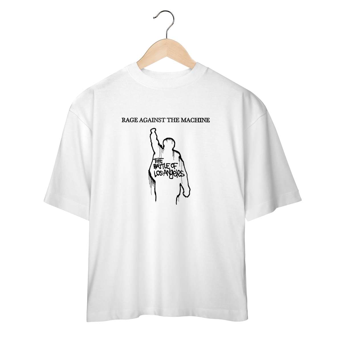 Camiseta Oversized Rage Against the Machine - The Battle of Los Angeles - Coleção Rock