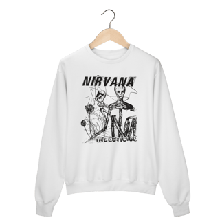 Nome do produto Moletom Fechado Premium Nirvana - Incesticide - Coleção Rock