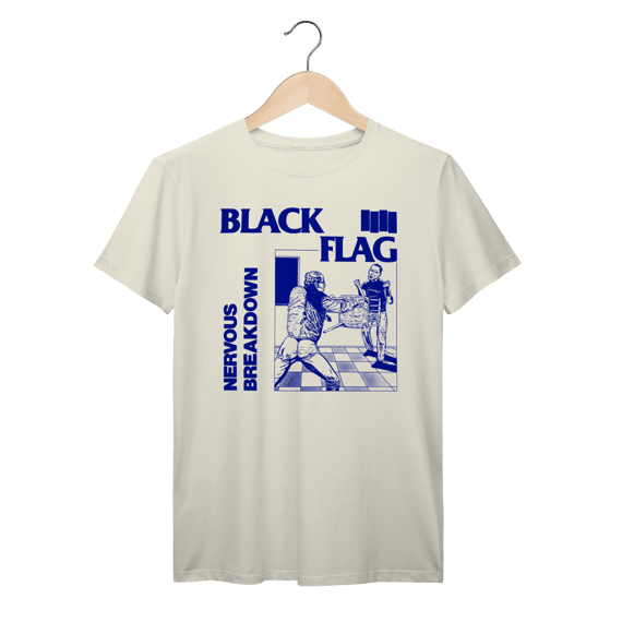 Camiseta Premium Black Flag - Nervous Breakdown - Coleção Punk/ Hardcore