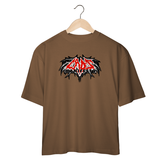 Camiseta Oversized Caos Manifesto - Logo - Coleção Exclusivas