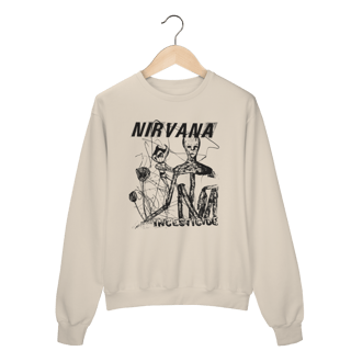 Nome do produto Moletom Fechado Premium Nirvana - Incesticide - Coleção Rock