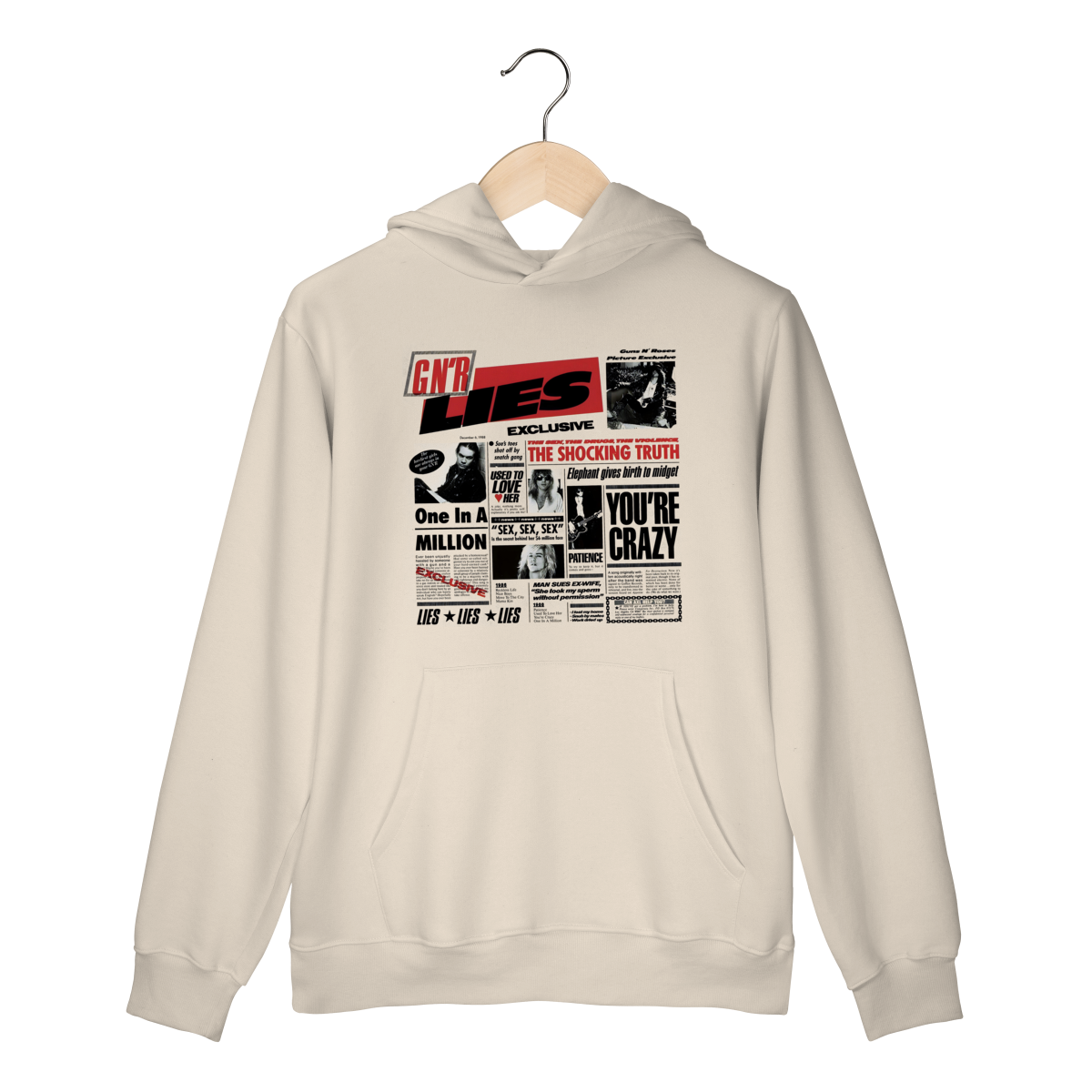 Nome do produto: Moletom Canguru Premium Guns n\' Roses - Lies - Coleção Rock