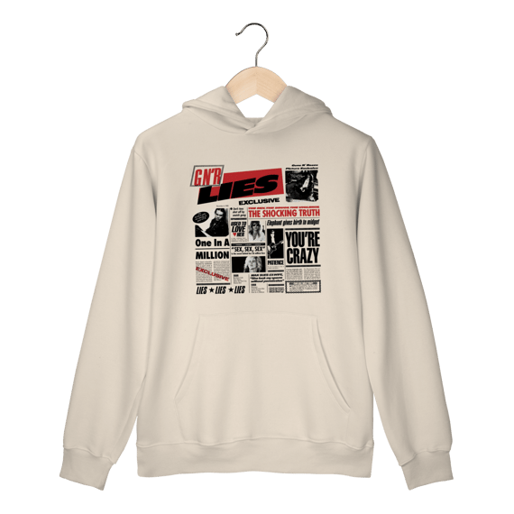 Moletom Canguru Premium Guns n' Roses - Lies - Coleção Rock