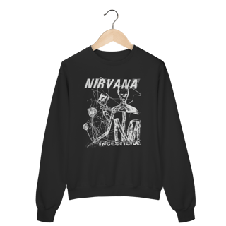 Nome do produto Moletom Fechado Premium Nirvana - Incesticide - Coleção Rock