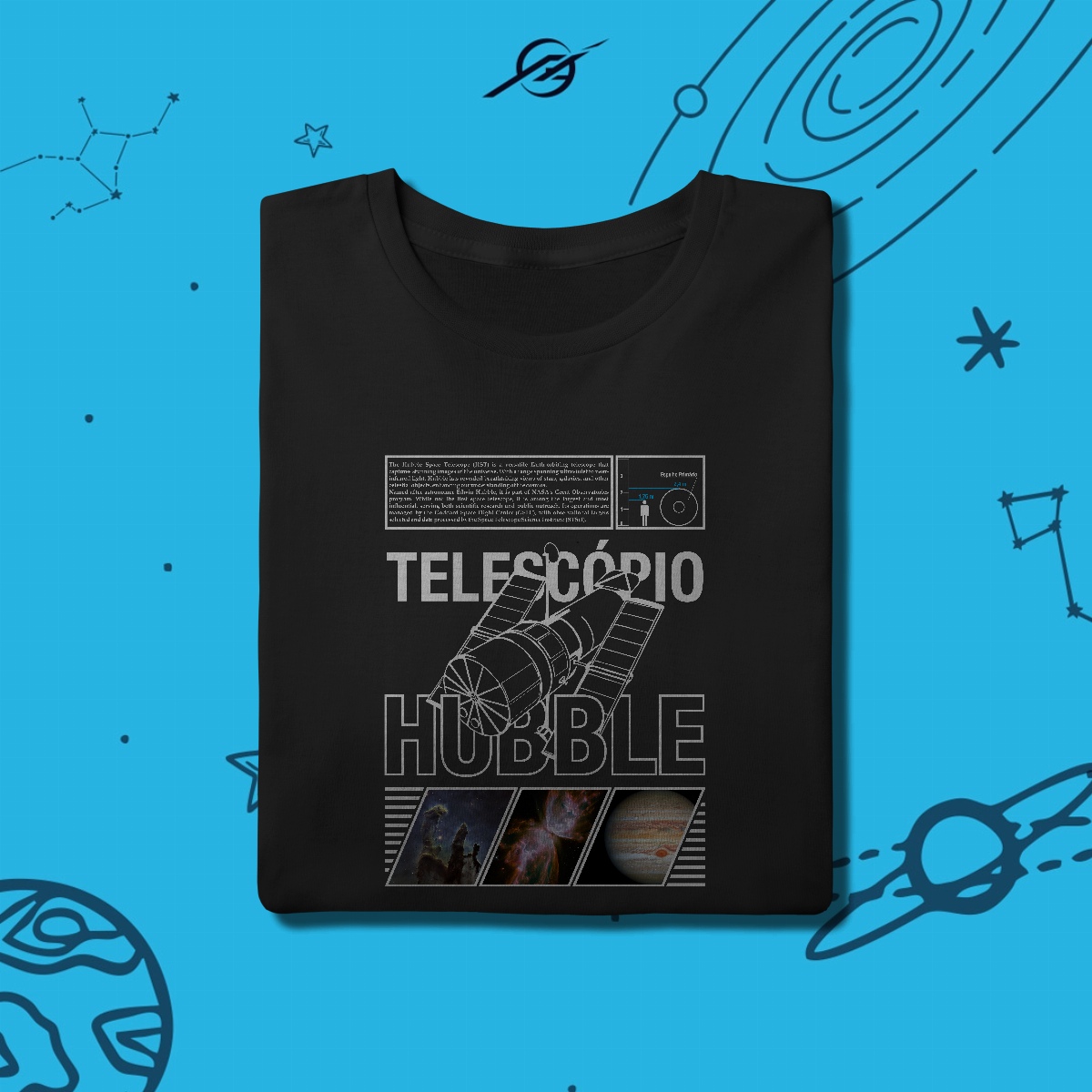 Nome do produto: Camiseta Masculina Telescópio Hubble