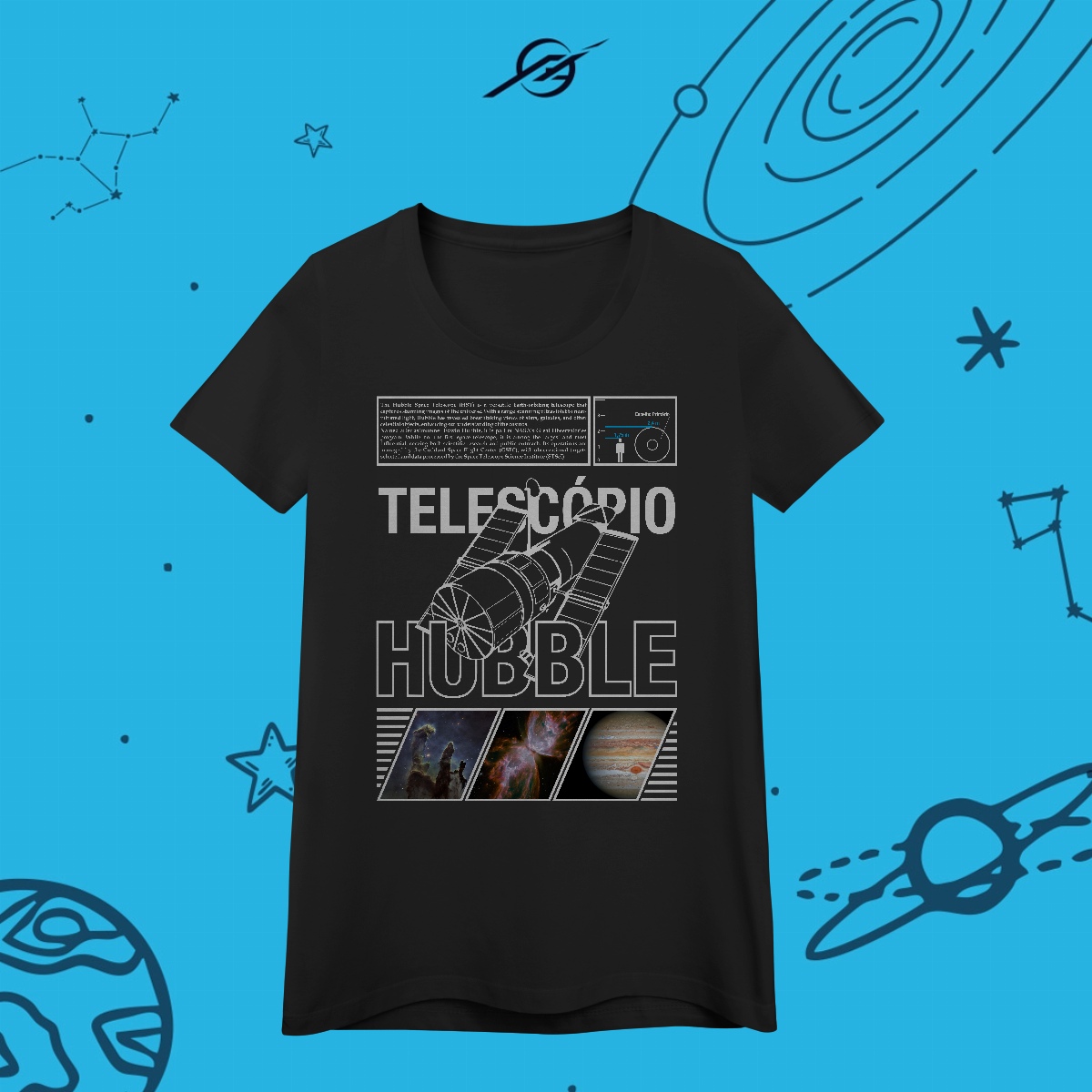 Nome do produto: Camiseta Feminina Telescópio Hubble