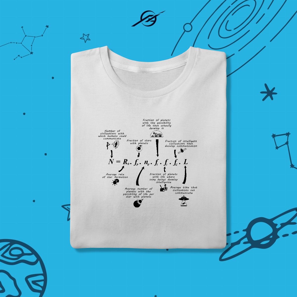 Nome do produto: Camiseta Masculino Drake Equation