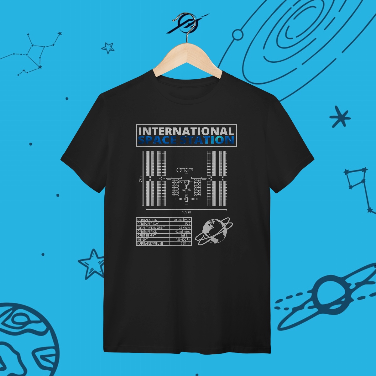 Nome do produto: Camiseta Masculina International Space Station
