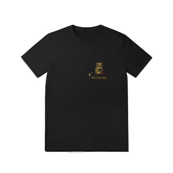 Camiseta Vô coruja minimalista preta