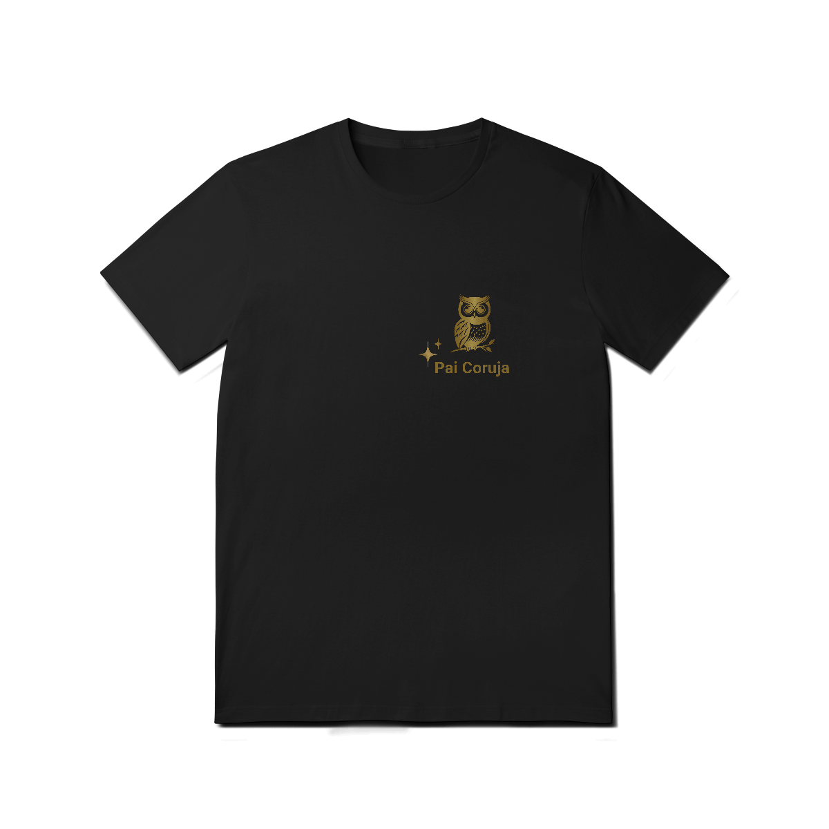 Nome do produto: Camiseta Pai coruja minimalista preta