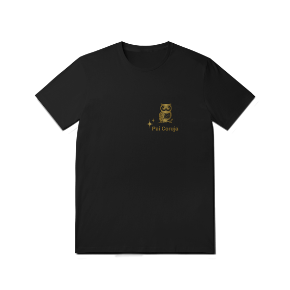Camiseta Pai coruja minimalista preta