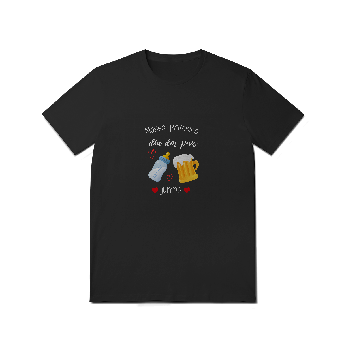 Nome do produto: Camiseta primeiro dia dos pais juntos preta
