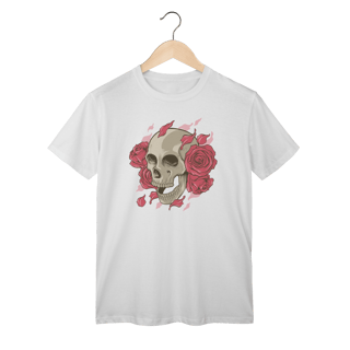 Nome do produto Camiseta Caveira Flores Rosas
