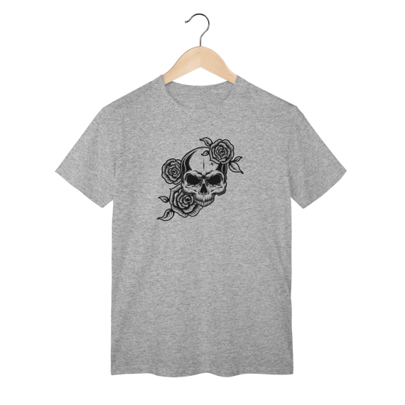 Camiseta Caveira Flor