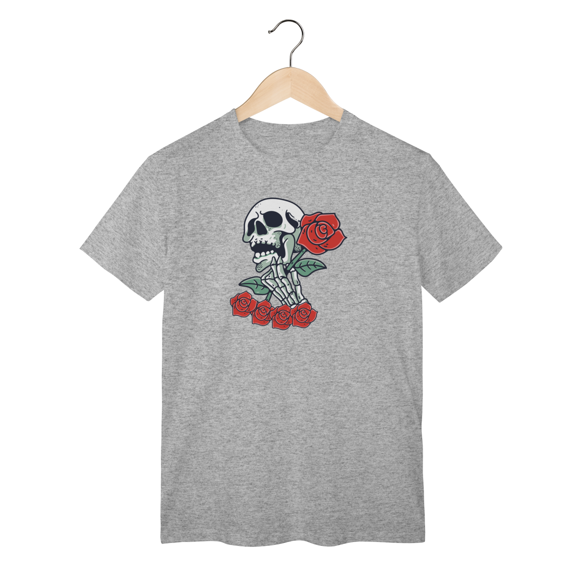 Nome do produto: Camiseta Caveira Rosas