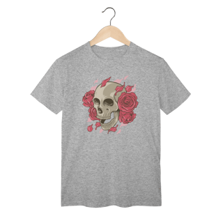 Nome do produto Camiseta Caveira Flores Rosas