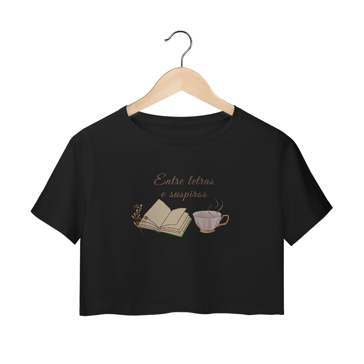 Nome do produto: Camisa Cropped Entre letras e Suspiros