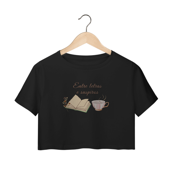 Camisa Cropped Entre letras e Suspiros