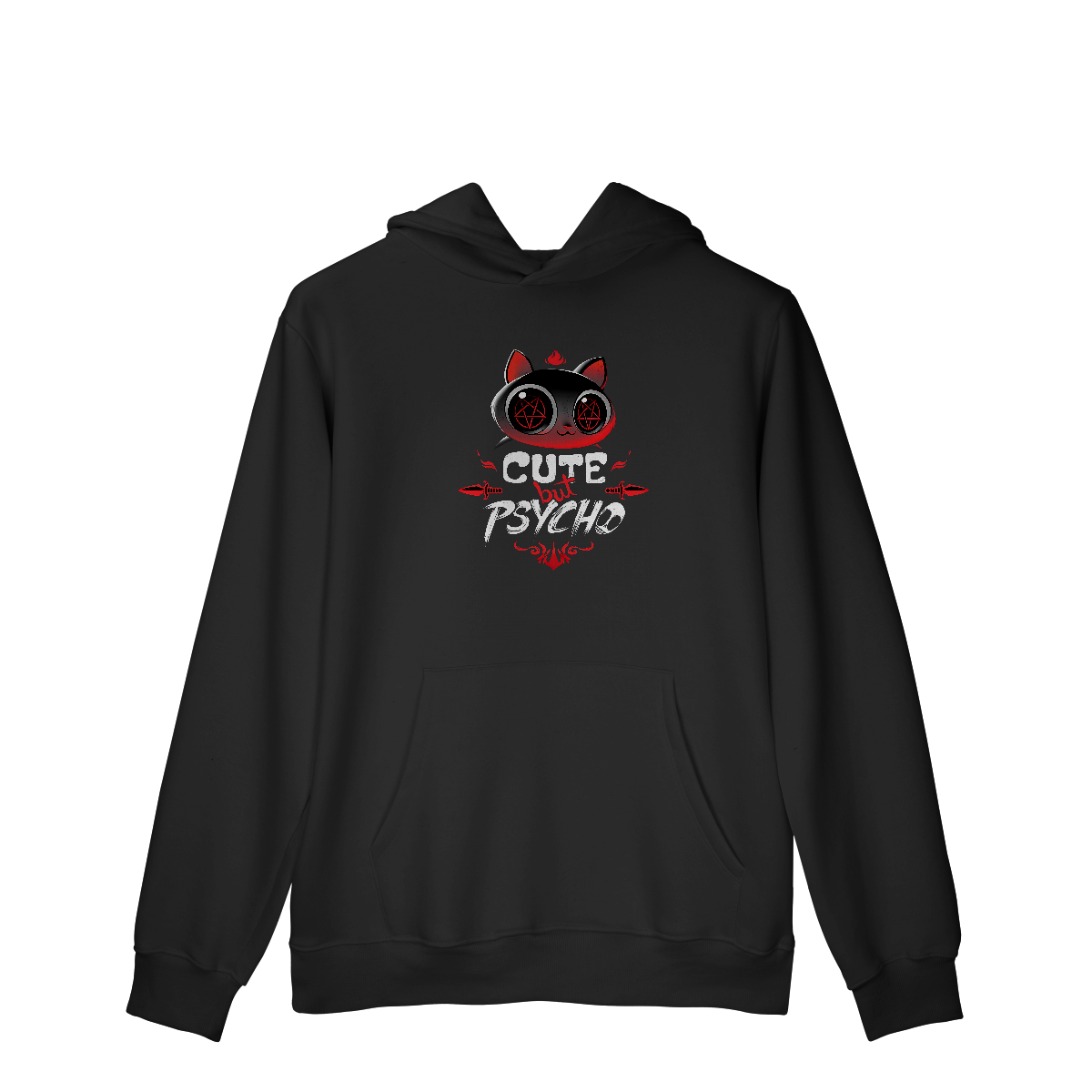 Nome do produto: Moletom Premium Canguru Cute But Psycho
