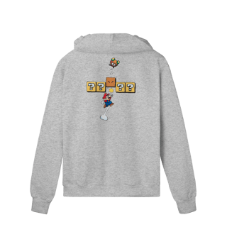 Nome do produto Moletom Premium Com Zíper Super Mario – Soco no Bloco
