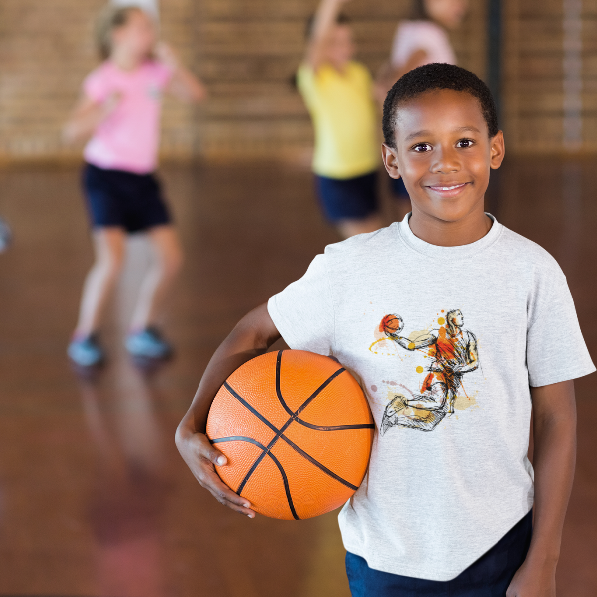 Nome do produto: Camiseta Infantil Basket Art