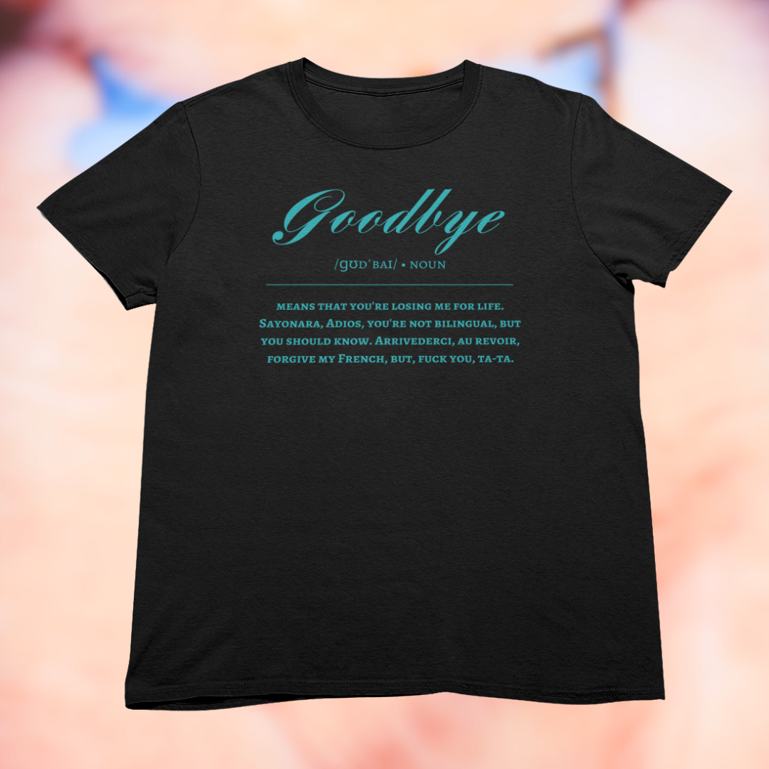 Nome do produto: Camiseta - Goodbye preta - Sabrina Carpenter
