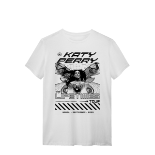 Nome do produto Camiseta - The lifetimes Tour fundo preto - Katy Perry