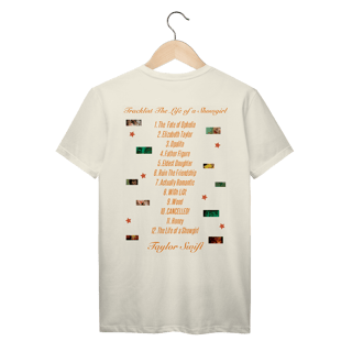 Nome do produto Camiseta - Showgirl frente e verso Marfim - Taylor Swift