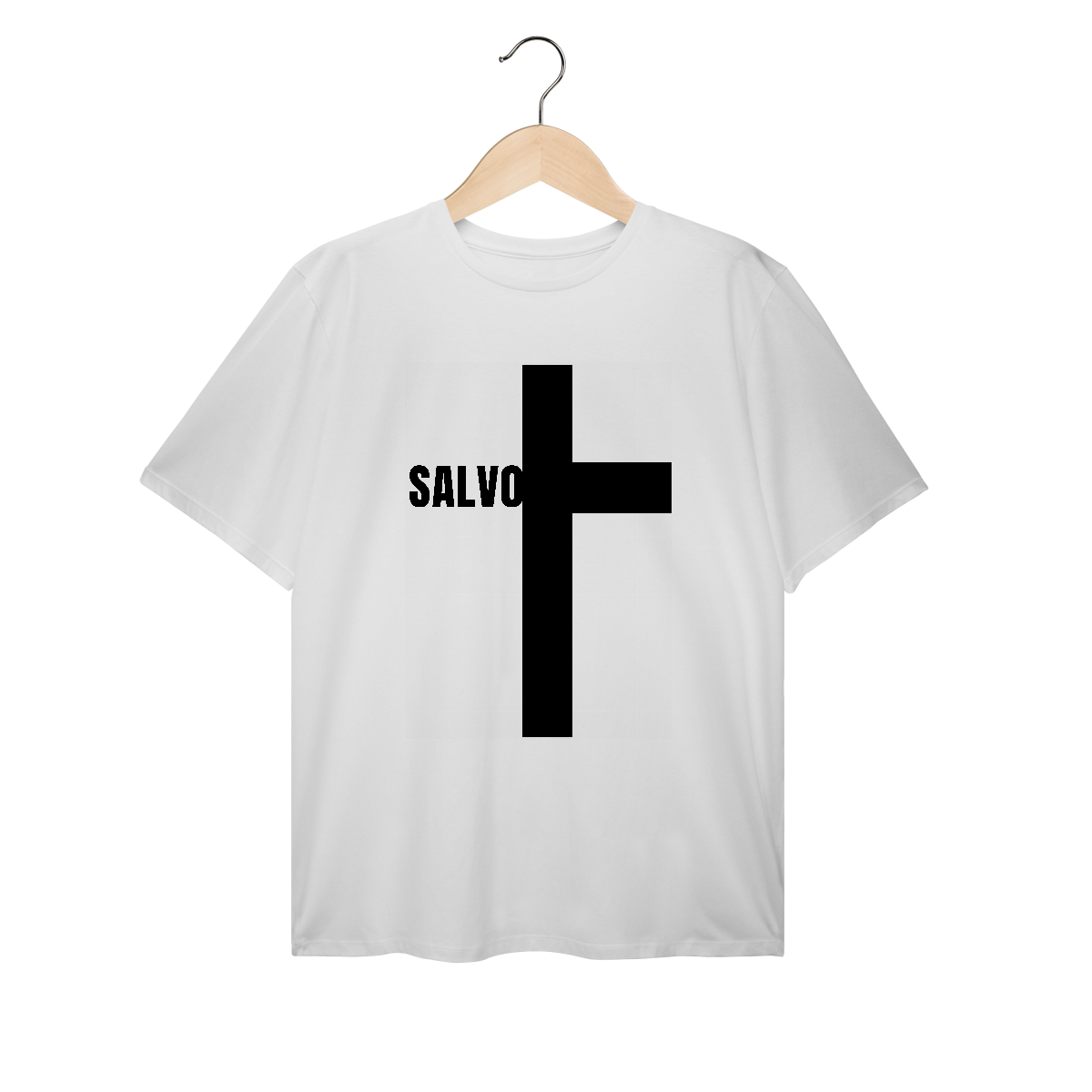 Nome do produto: T-Shirt Plus Size Salvo na Cruz