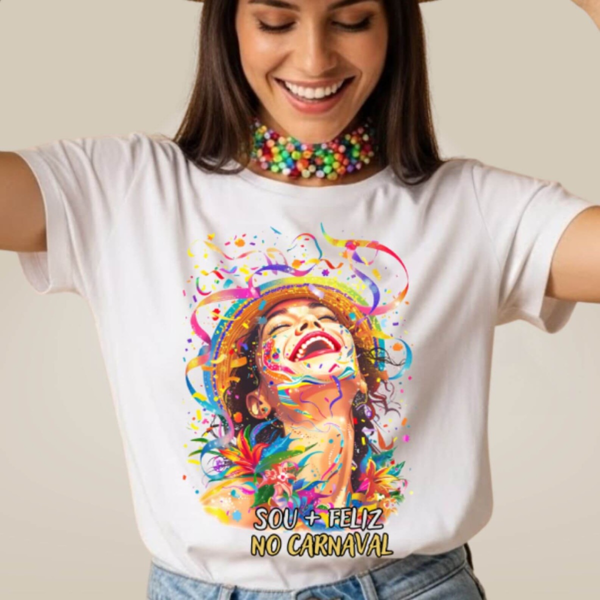 Nome do produto: Camiseta Doce Carnaval - Sou + Feliz