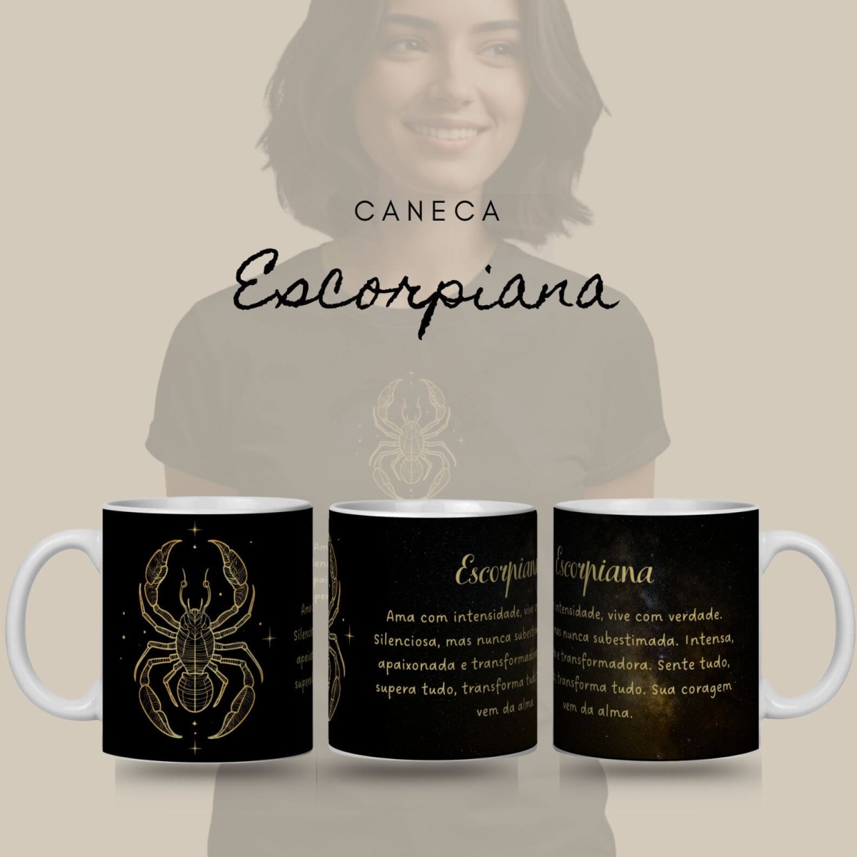 Nome do produto: Caneca Zodíaco - Escorpiana