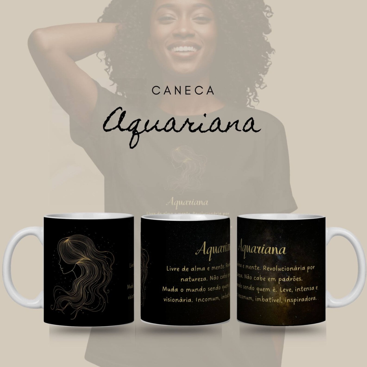 Nome do produto: Caneca Zodíaco - Aquariana