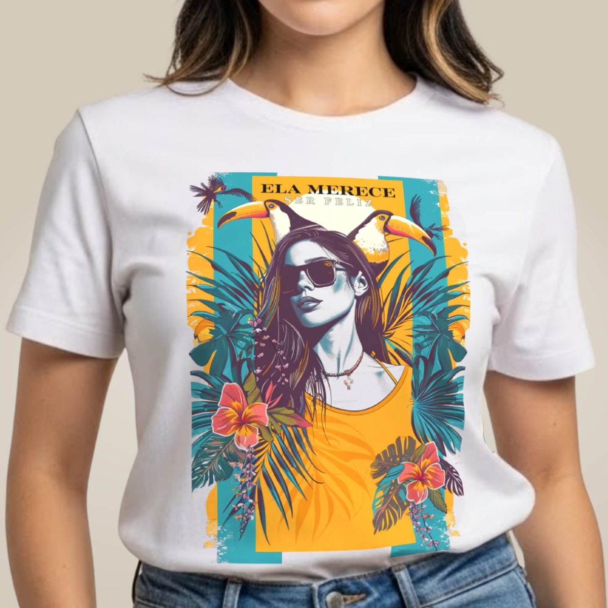 Nome do produto: Camiseta Ela Merece Ser Feliz